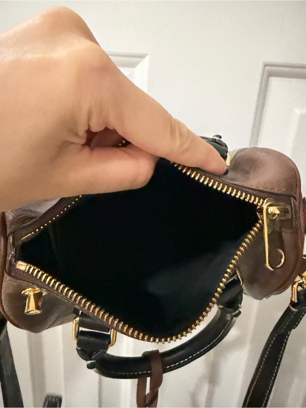 Burberry Brown and Black Check Mini Top-Handle Satchel - Picture 8 of 10
